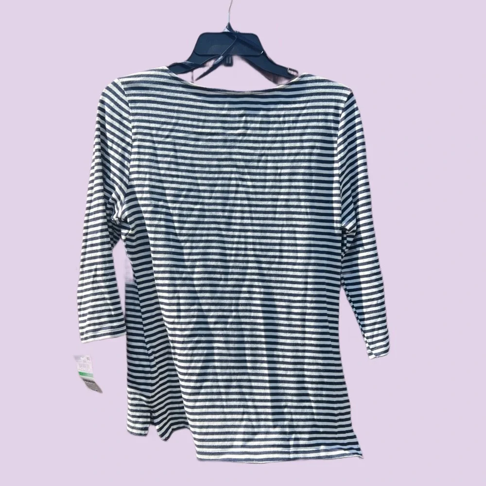 Retro Charter Club Striped Bon Voyage Petite Top NWT NEW Deadstock Nautical